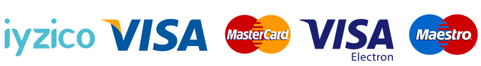 Secure payment methods: Visa, Mastercard, iyzico